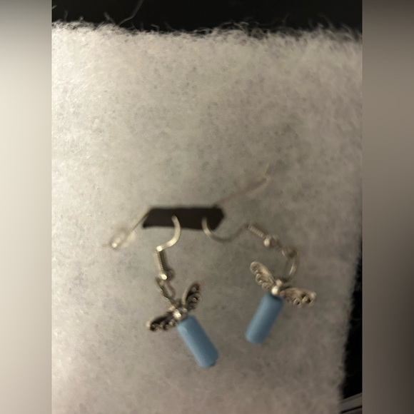 Vintage .925 angel candle earrings nwt purple candle with gothic style heaven👼 - Picture 5 of 5